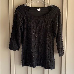 Brittany Black Sequined Blouse size Small